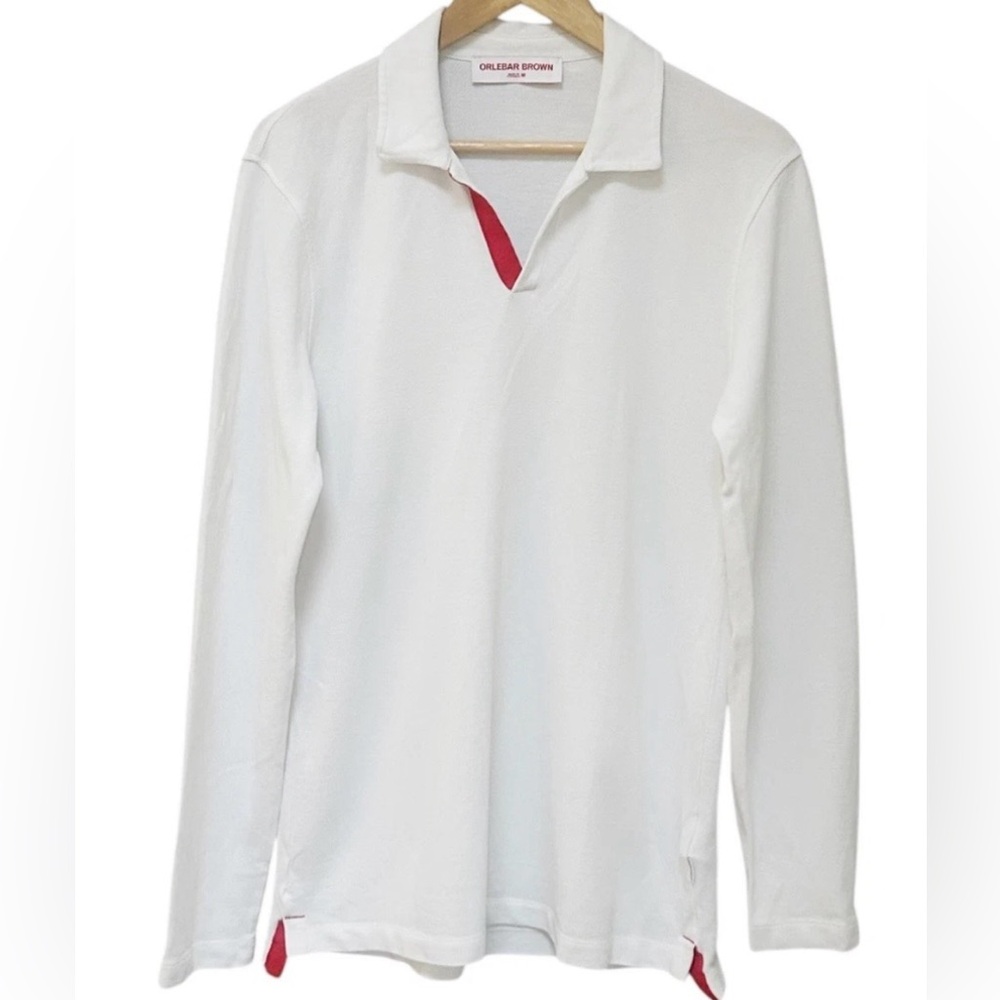 Orlebar Brown White Long Sleeve Polo
